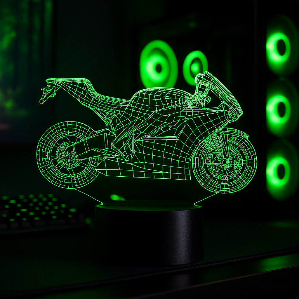 Lámpara LED Moto 3D NeoBike – Decoración Moderna para Moteros